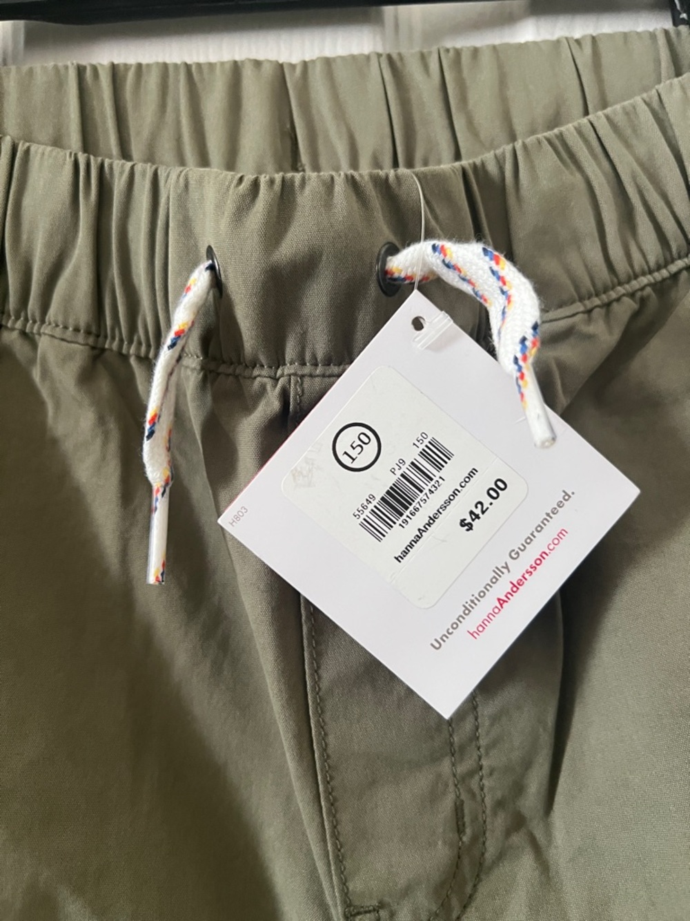 Hanna Andersson Canvas Olive Green Shorts Size 12 - Picture 4 of 6